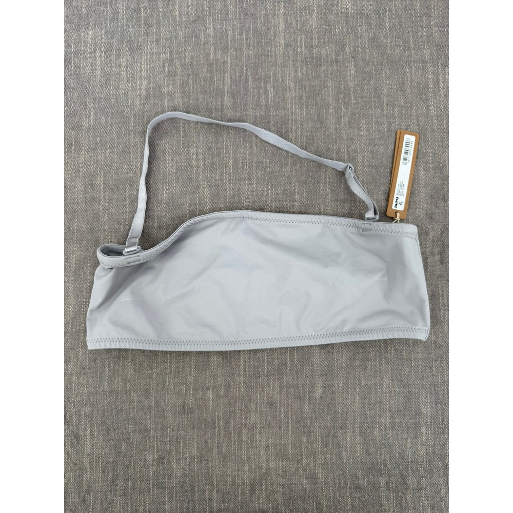SKIMS Recycled Swim Bandeau Bikini Top Chrome Silver Grey Size S Small NWT